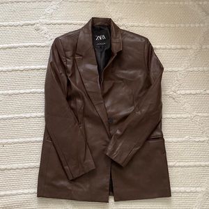 Zara leather blazer